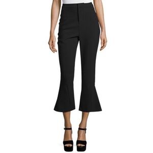 n/nicholas High Waist Crop Flare Slacks Black .